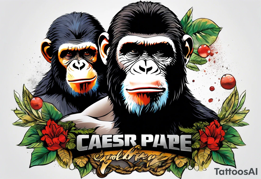 Caesar from the movie planet of the apes tattoo idea