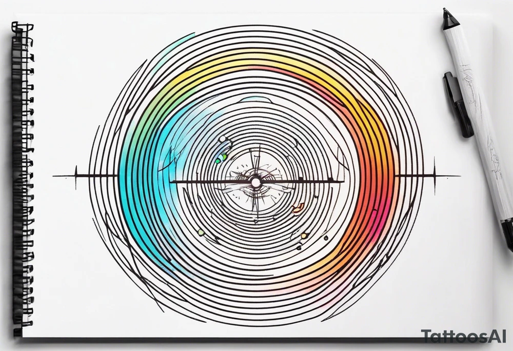 electromagnetic wave, diffraction phenomena, physics tattoo idea electromagnetic wave, diffraction phenomena, physics tattoo idea