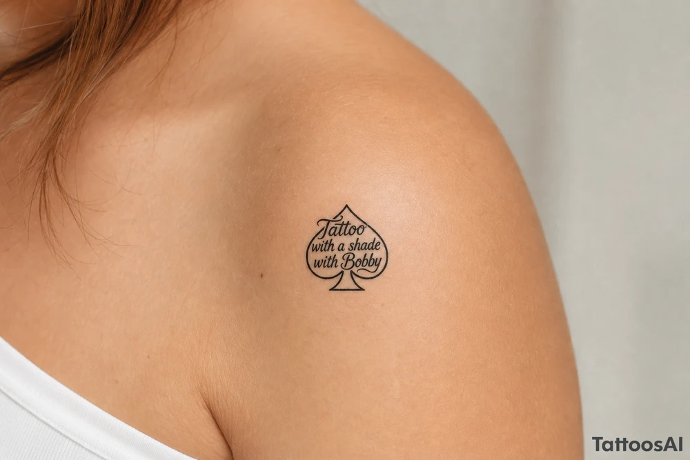 Tattoo with a shade with Bobby middle center inside the middle of the spade very super extremely traceable to trace onto notebook paper, very super extremely easy and simple traceable tracing black and white outlining outline coloring pages very super extremely traceable to trace onto notebook paper tattoo idea