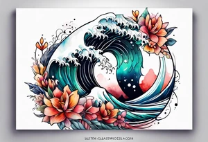 dainty wave tattoo idea