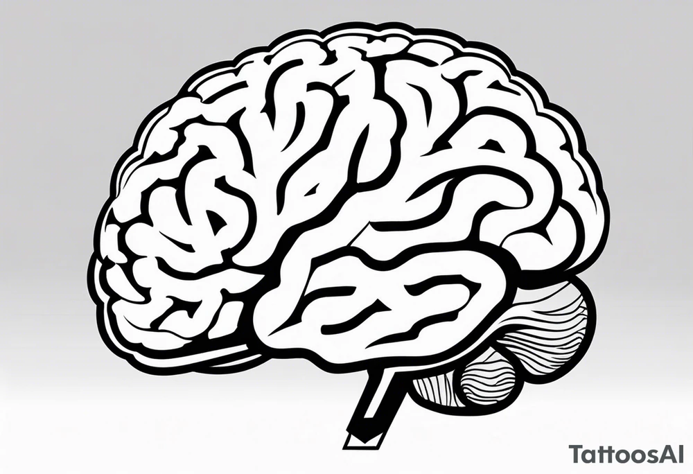 Picture of a brain with a letter I in it tattoo idea