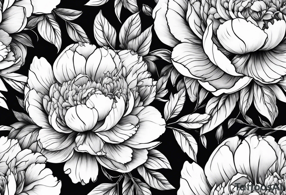 Celestial peonies tattoo idea