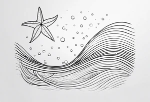 Wave and starfish tattoo idea
