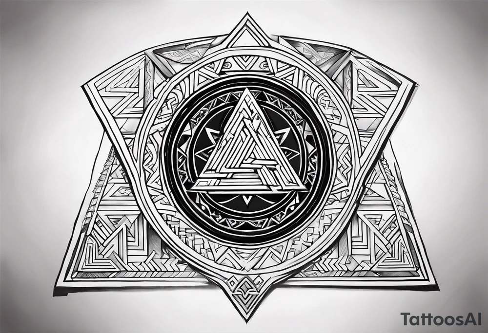 Valhalla valknut battle shield tattoo idea