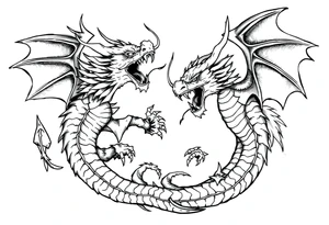 roaring dragons tattoo idea