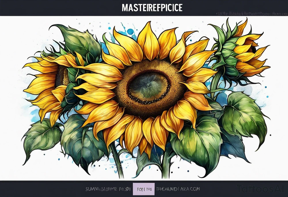 Sunflower for a male tattoo tattoo idea