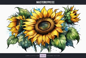 Sunflower for a male tattoo tattoo idea