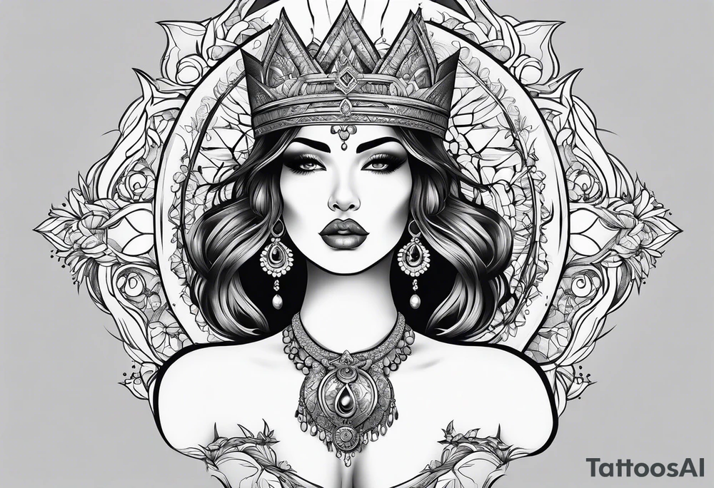 Big boob women tattoo idea