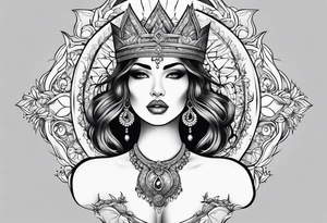 Big boob women tattoo idea