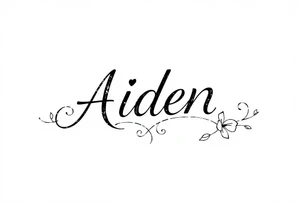 The name Aiden with love theme tattoo idea