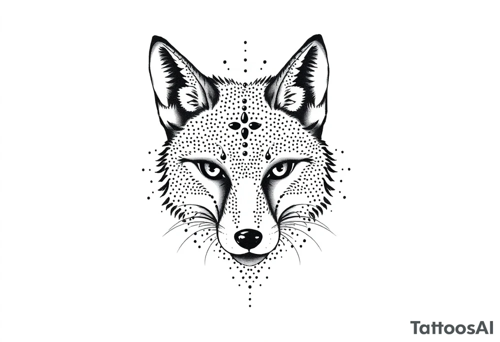 symmetrical adult fox tattoo idea