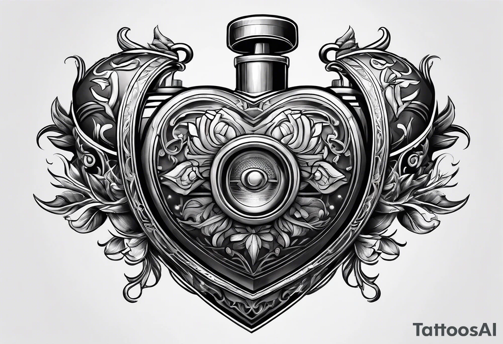 Heart-shaped gas tank tattoo idea