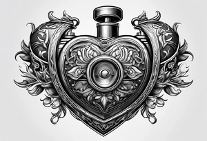 Heart-shaped gas tank tattoo idea