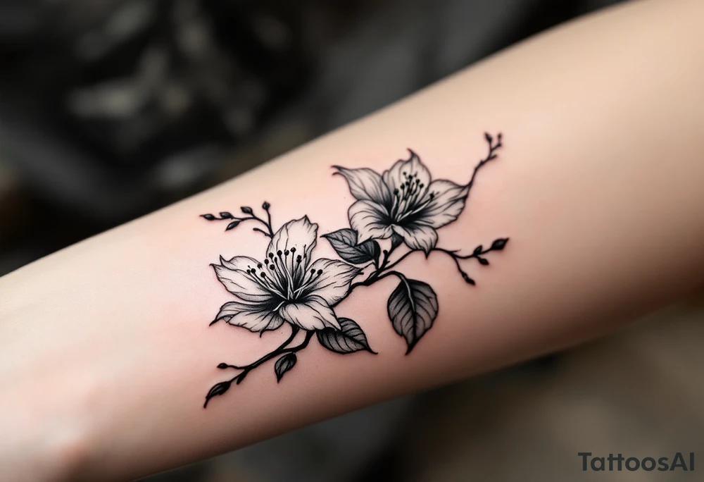 Azalea with dogwood tattoo idea