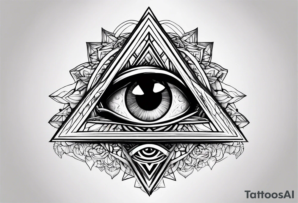 triangle tattoo with eye inside tattoo idea