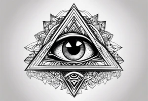 triangle tattoo with eye inside tattoo idea