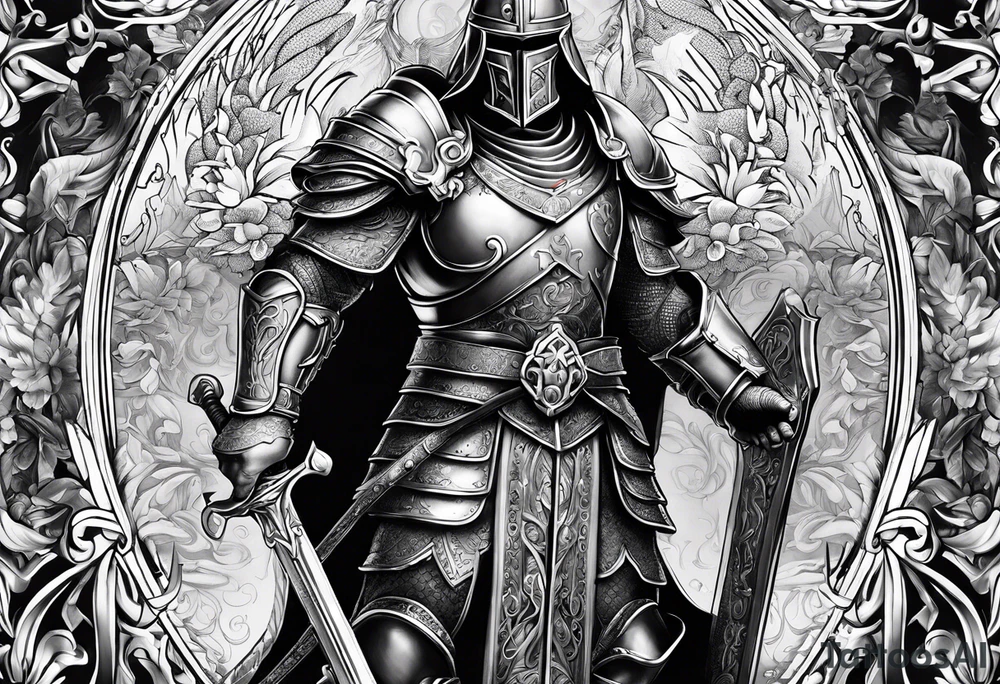 Armor of God with music tattoo idea