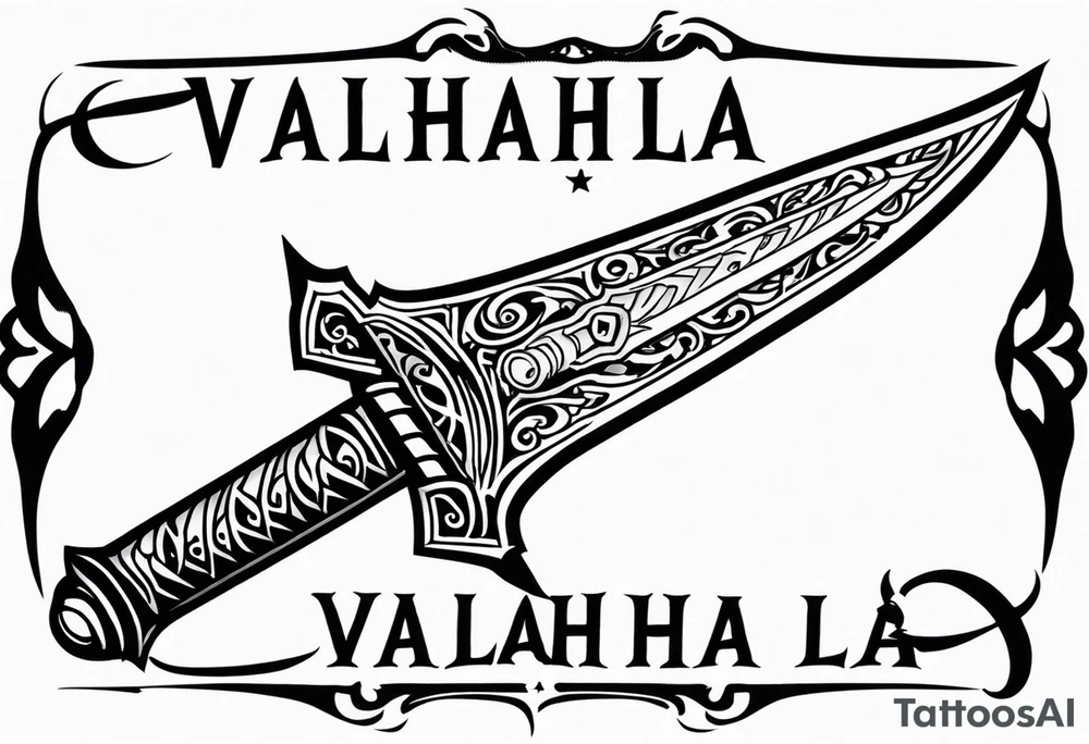 Valhalla fire sword tattoo idea