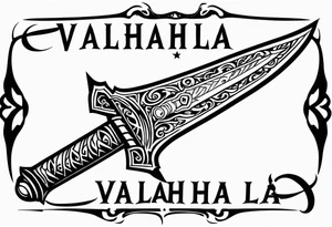 Valhalla fire sword tattoo idea