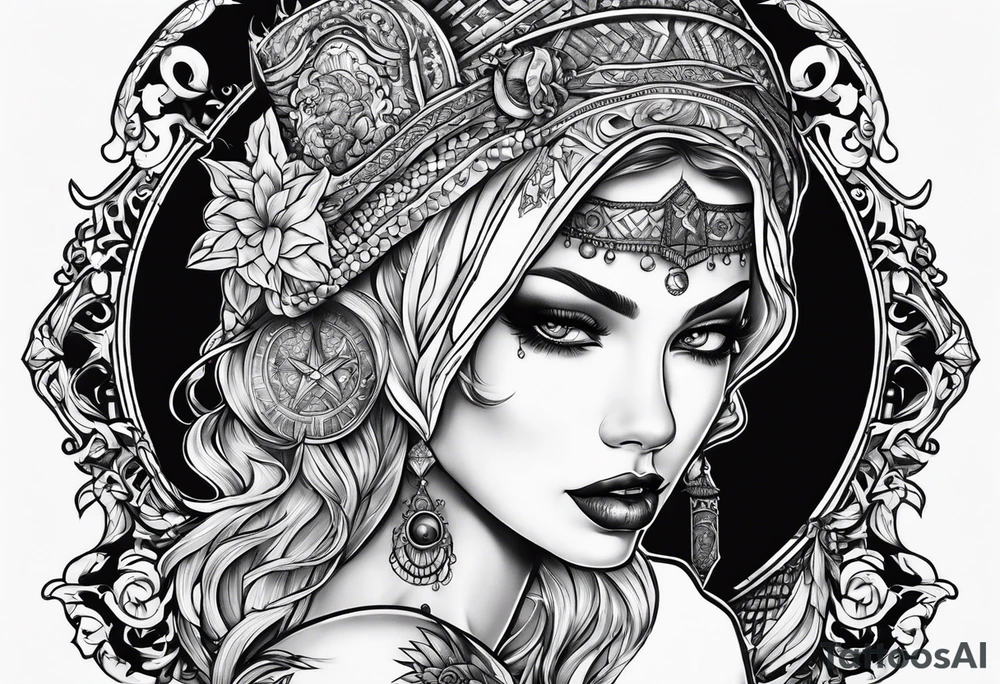 Satanic tramp stamp tattoo idea