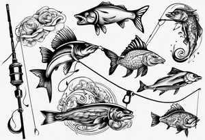 Fishing pole tattoo idea