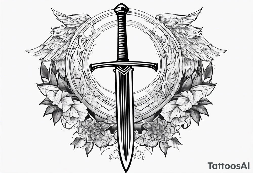 warrior sword chest tattoo tattoo idea
