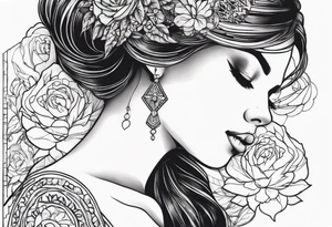 GIRL IN WEDDING DRESS tattoo idea