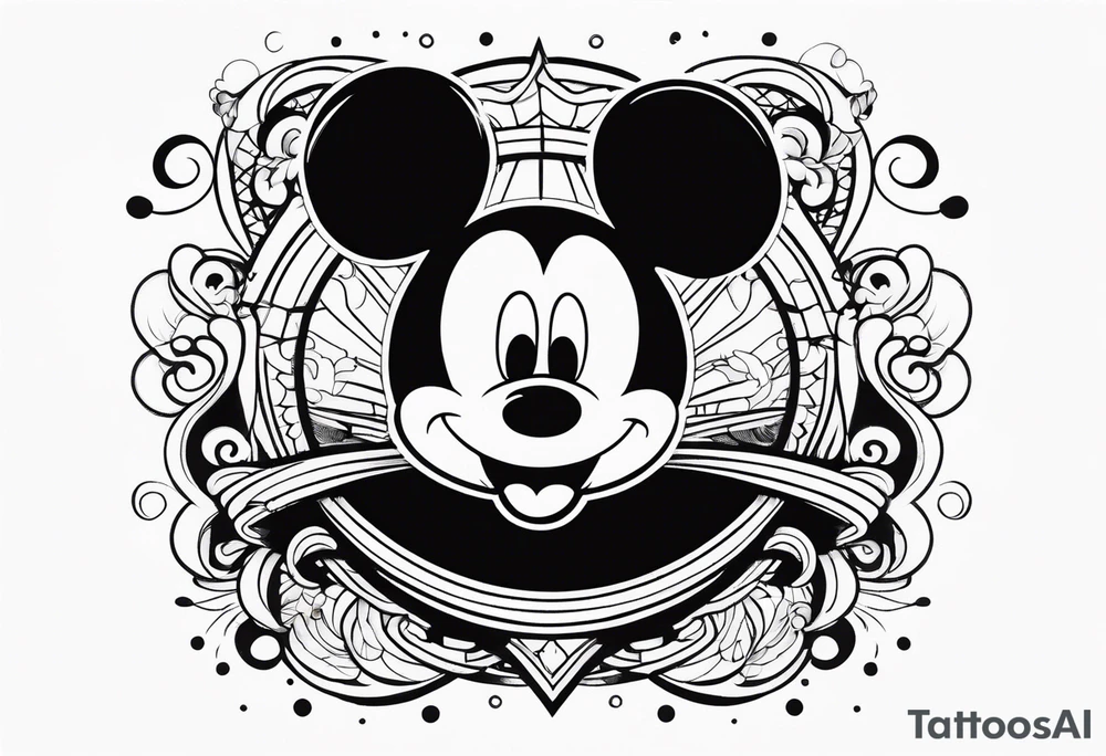 Mickey Mouse scary tattoo idea