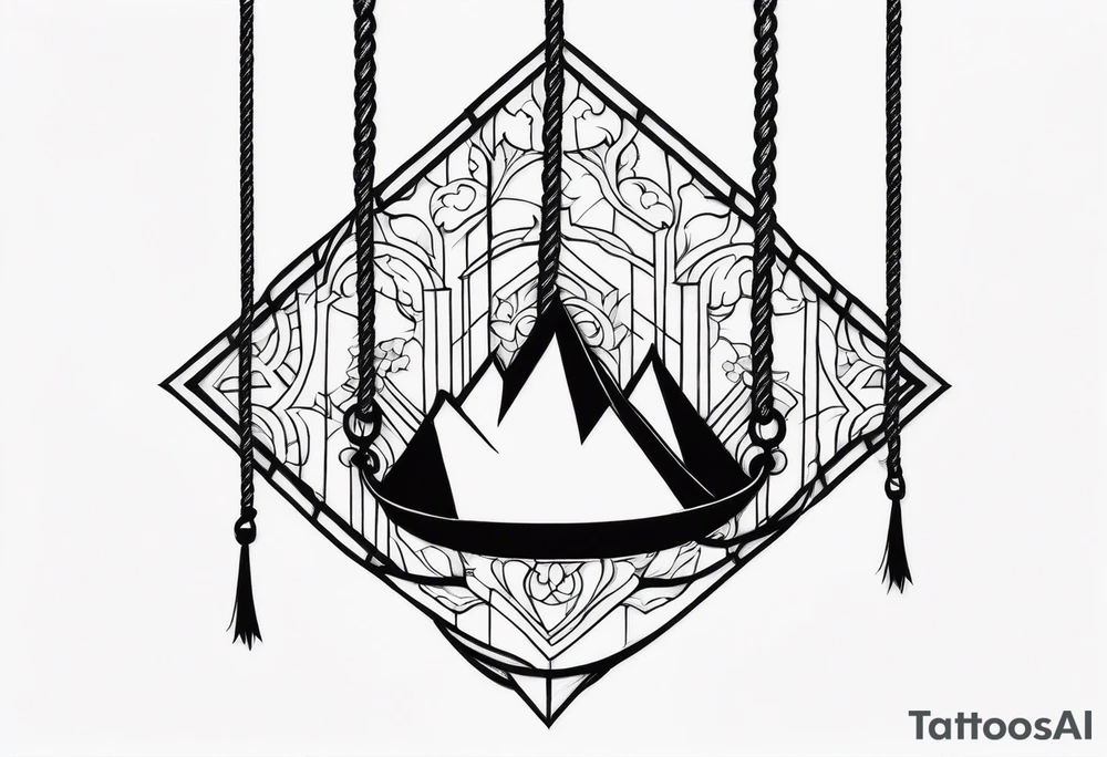 hanging rope shadow tattoo idea