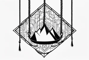 hanging rope shadow tattoo idea