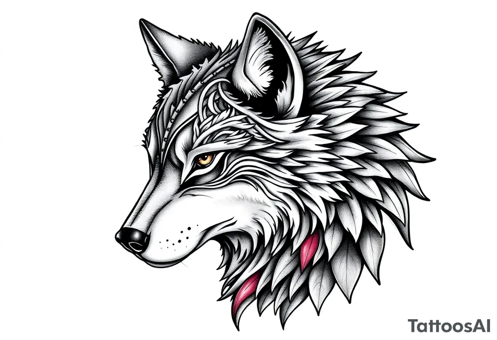 Nordic wolf tattoo idea