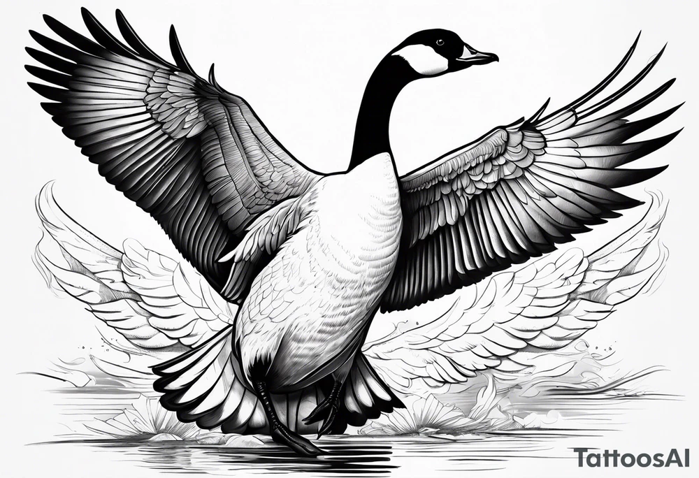 Canadian Goose open wings for arm tatoo tattoo idea