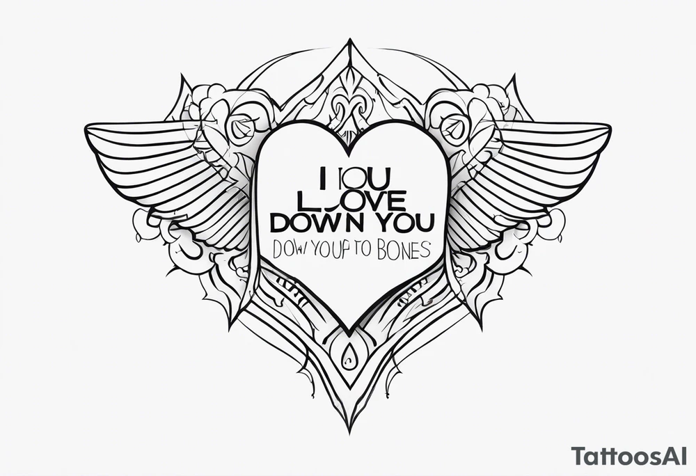 I love you down to Your bones tattoo idea