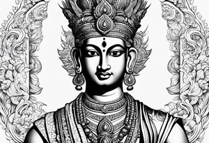 Realistic Vishnu tattoo idea