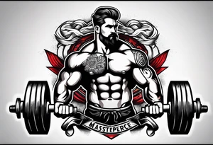 Dumbbell and strength mindset tattoo idea