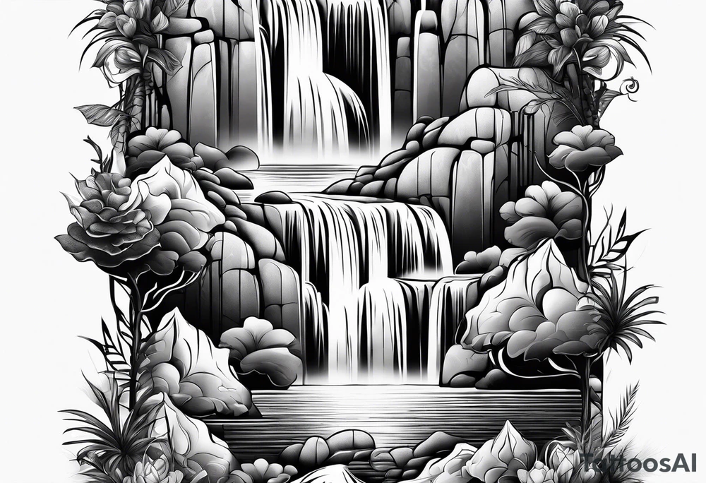 waterfall shower ice cubes tattoo idea