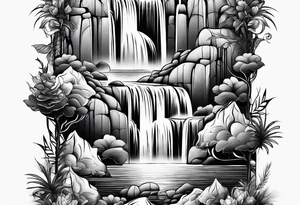 waterfall shower ice cubes tattoo idea