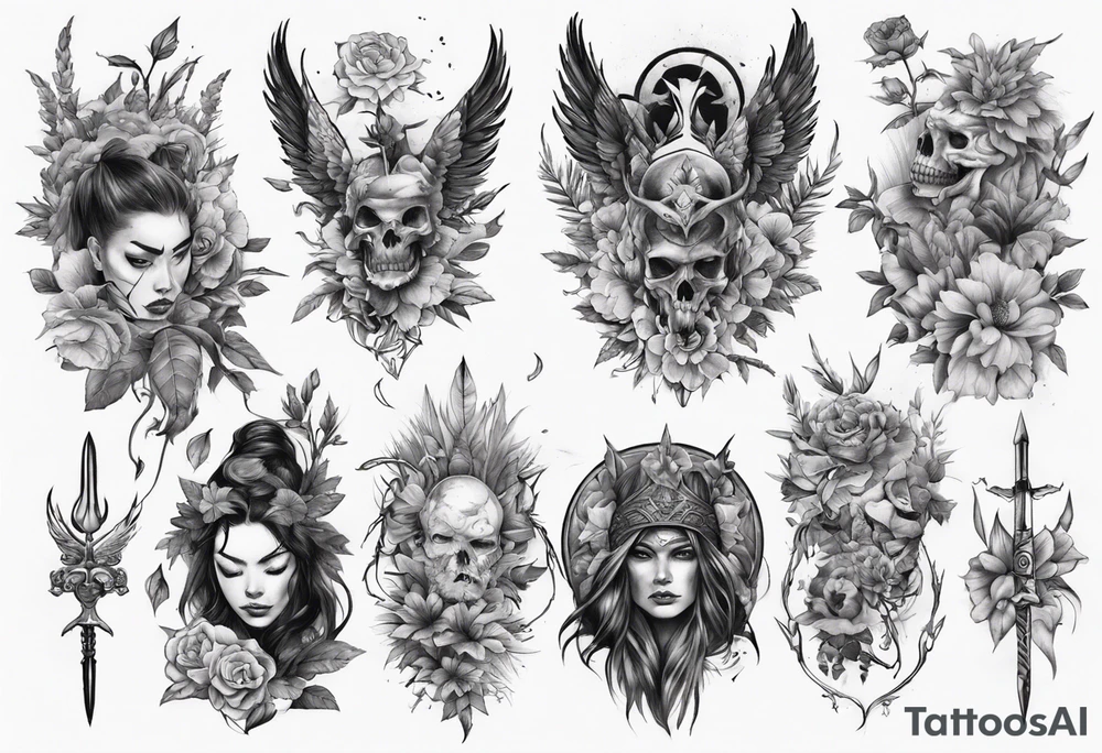 Warrior in the garden tattoo idea