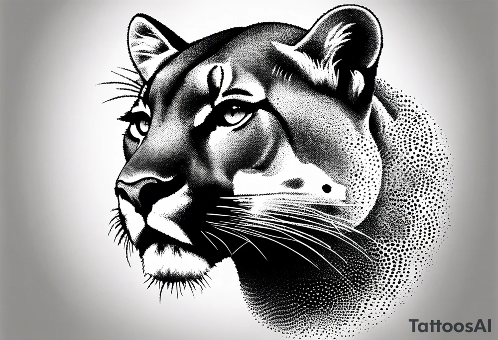 mountain lion head tattoo idea