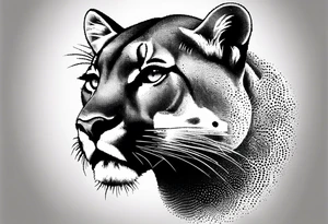 mountain lion head tattoo idea