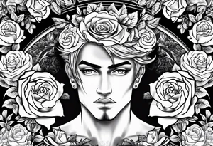 The name “Abel” surrounded by roses tattoo idea