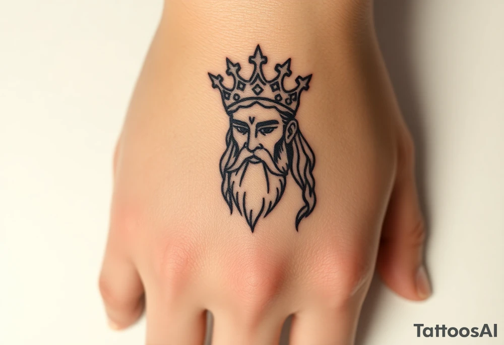 Hades Greek god with crown tattoo idea