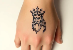 Hades Greek god with crown tattoo idea