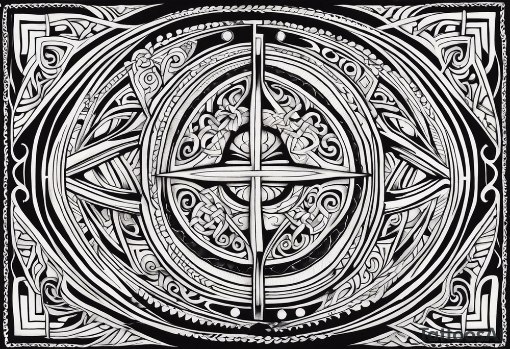 Te Moko style with Croatian and Northern Irish designs tattoo idea