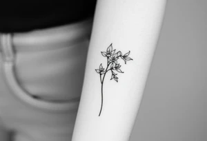 Fine line black and white tattoo of snap dragon flowers tattoo idea