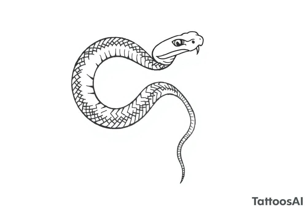 Create a simple minimalist snake tattoo that’s feminine and fine line tattoo idea