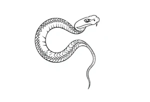 Create a simple minimalist snake tattoo that’s feminine and fine line tattoo idea