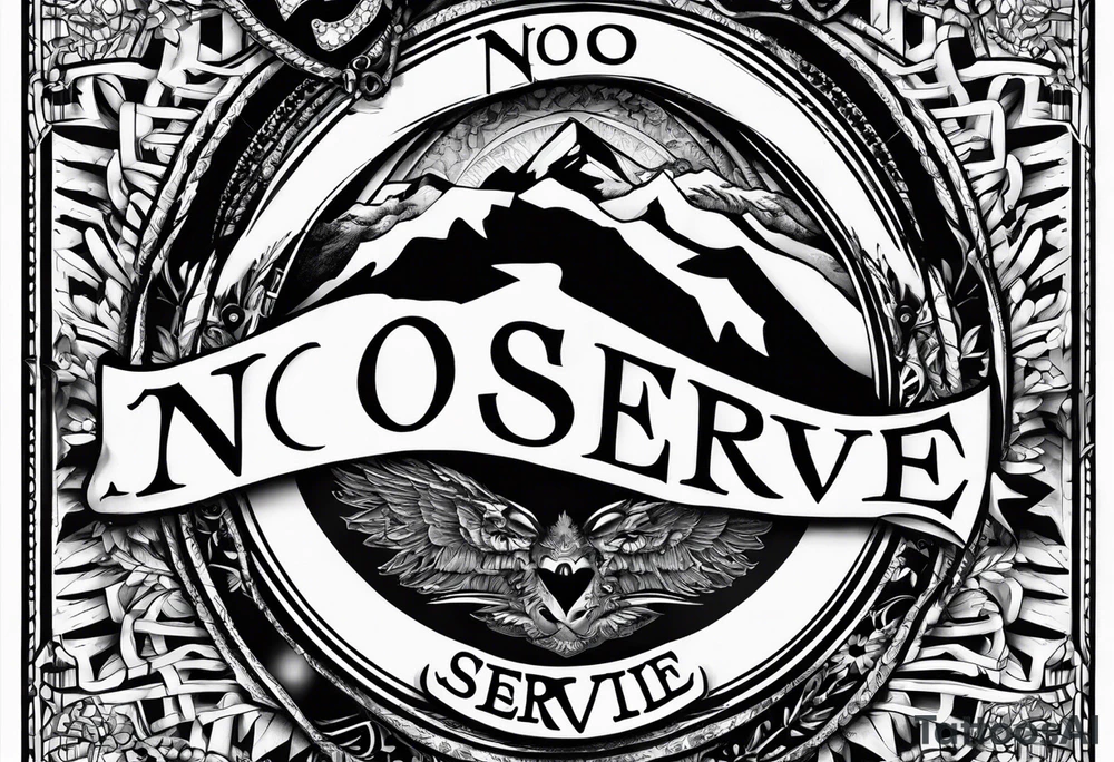 Text "no one servive" tattoo idea