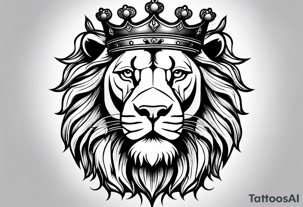 lion wearing crown tattoo idea