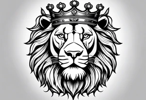 lion wearing crown tattoo idea